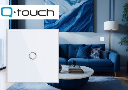 WŁĄCZNIK ŚWIATŁA SZKLANY DOTYKOWY POJEDYNCZY BIAŁY WIFI TUYA LED SZKŁO na Arena.pl