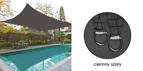 żagiel przeciwsłoneczny wodoodporny ortalion 4x3 m szary na Arena.pl