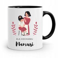 Kubek Czarny Prezent Dla Kochanej Mamy Matki Z Nadrukiem Ze Zdjęciem