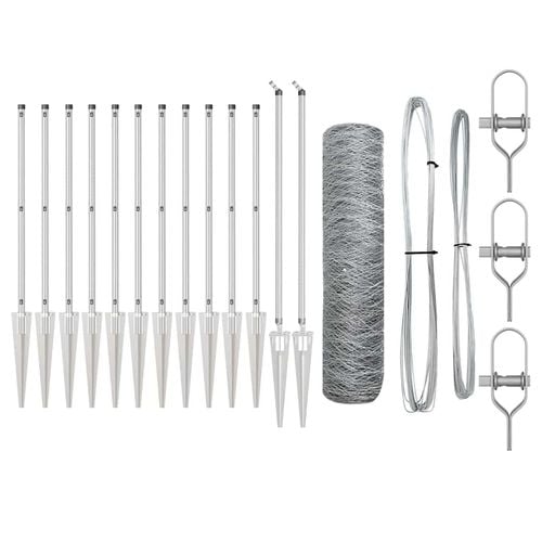 Ogrodzenie z słupkami Srebrny 0.6 x 25 m Stal pokryta PCV na Arena.pl