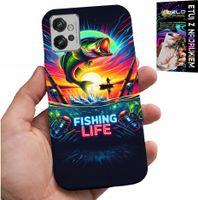 ETUI DO MOTOROLA G32 - WZORY WĘDKARSKIE RYBY POŁÓW WĘDKA PLECKI