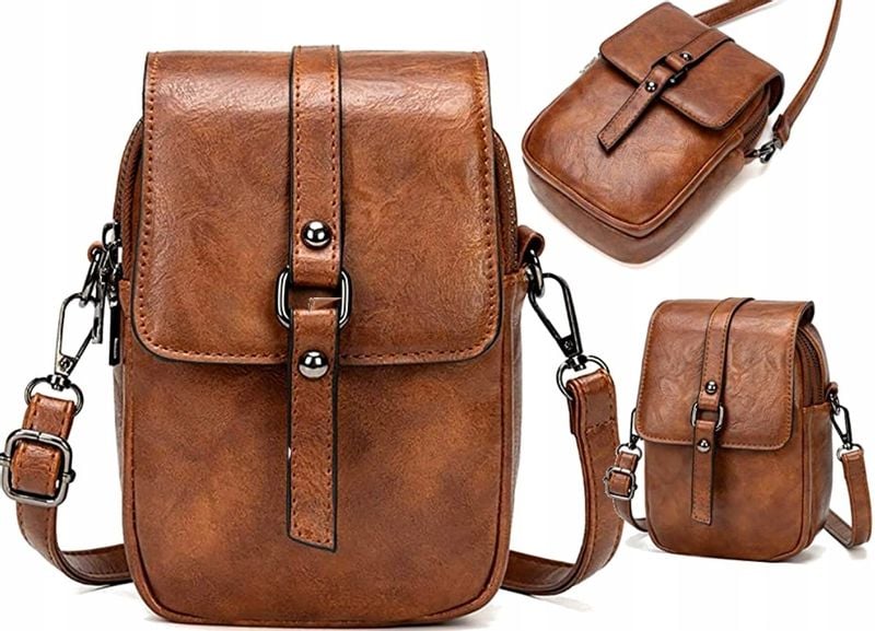 Torebka Damska Skórzana Listonoszka Crossbody Boho zdjęcie 2