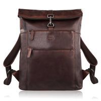 plecak skórzany vintage roll top na laptopa miejski brązowy