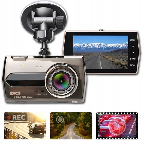 KAMERA DO SAMOCHODU REJESTRATOR JAZDY PRZÓD i TYŁ WIDEO REJESTRATOR Menu PL zdjęcie 4