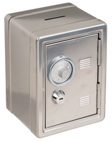 Skarbonka Mini Sejf na Biurko - Kasa Pancerna - Srebrna