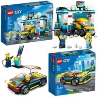 LEGO City Myjnia 60362 + Auto elektryczne 60383 Samochody Auta Dom Miasto