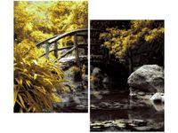 OBRAZ SECRET GARDEN MOST OGRÓD JAPONIA KOLORY