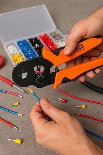 Szczypce do zaciskania końcówek 205mm zaciskarka konektorów + 1200 na Arena.pl