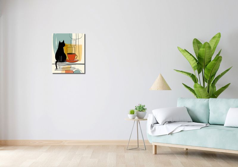 Obraz 40x50cm Kot i Kawa zdjęcie 2