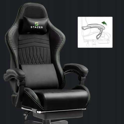 FOTEL KUBEŁKOWY OBROTOWY GAMINGOWY KRZESŁO GRACZA ERGONOMICZNY Z PODNÓŻKIEM na Arena.pl