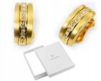 Klipsy jak Kolczyki Złote Małe z Kryształami Efektowne Pozłacane24k Colibra