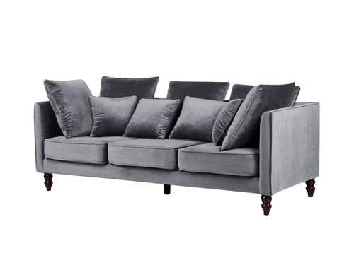 Sofa 3-osobowa welurowa szara FENSTAD na Arena.pl