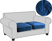 2X POKROWIEC NA SIEDZISKO OPARCIE WELUR GRANATOWY