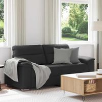 2-osobowa sofa, czarna, 140 cm, sztuczna skóra
