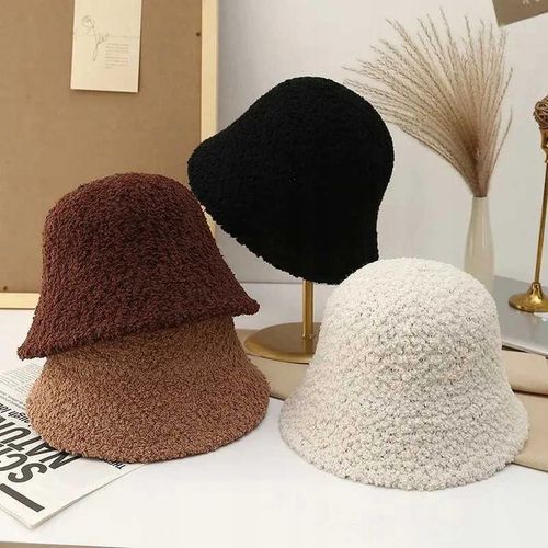 BUCKET HAT KAPELUSZ JESIEŃ ZIMA WIOSNA BOUCLE BUKLA BARANEK BEAR KOL 3006 na Arena.pl