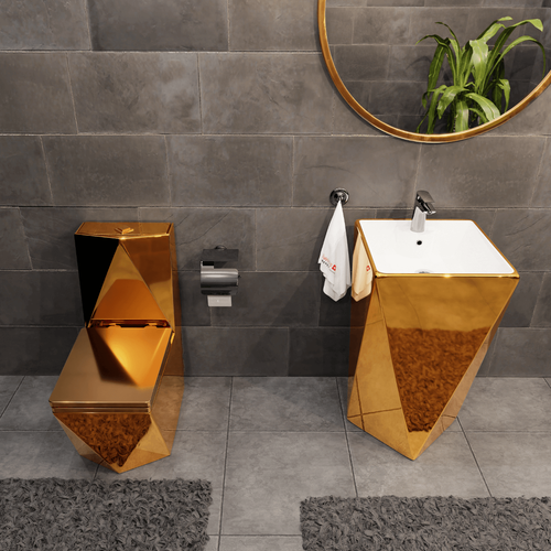 Umywalka wolnostojąca ceramiczna DIAMENT GOLD - SWISS MEYER na Arena.pl
