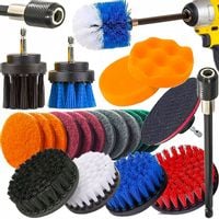 SZCZOTKI SPRZĄTAJĄCE CZYSZCZĄCE NA WIERTARKĘ WKRĘTARKĘ PADY NYLONOWE ZESTAW