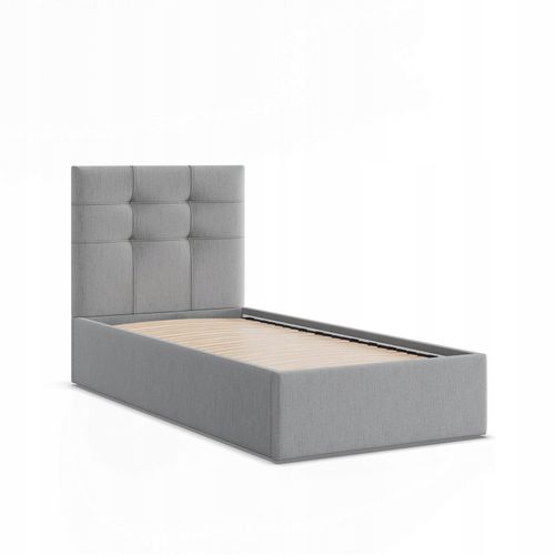 Łóżko Ramowe SORIA JEDNOOSOBOWE Tapicerowane Pojedyncze JASNY SZARY na Arena.pl