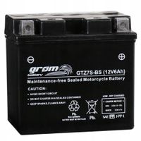 Akumulator motocyklowy GROM GTZ7S-BS YTZ7S-BS 12V 6Ah 120A P+