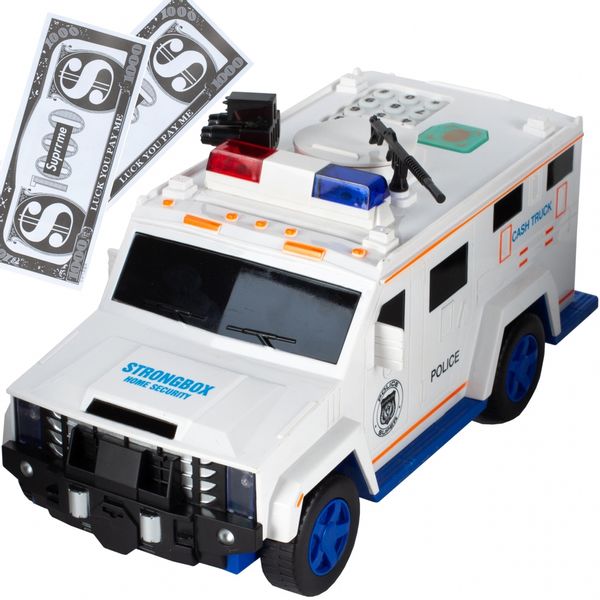 Skarbonka Sejf Dla Dzieci Na Kod Szyfr Samochód Policja Auto zdjęcie 1