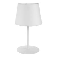 Stolikowa lampa abażurowa Maja 2935 TK Lighting z tkaniny metalowa biała