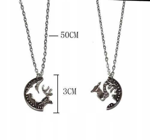 Naszyjnik PRZYJAŹŃI i Miłości komplet Jeleń Łania Dla Myśliwego Dla Niego na Arena.pl