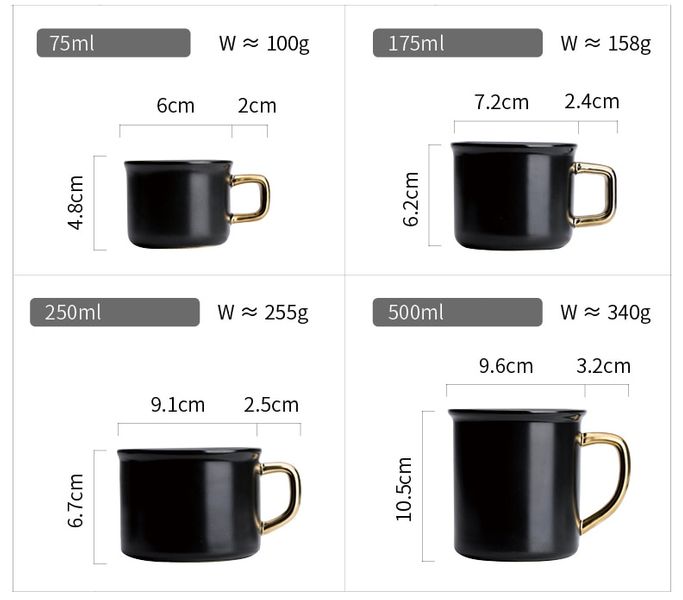 KUBEK - BLACK 250 ml - 1 szt - Home Decor zdjęcie 2