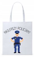 Dla Policjanta Policjantki Torba Eco Biała Shopper Z Nadrukiem Ze Zdjęciem