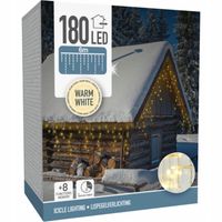 ZEWNĘTRZNA Ogrodowa Girlanda Kurtyna Świetlna - 180 ciepłych LED, 6 m, 230V