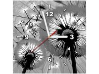 30CM 30CM ZEGAR ŚCIENNY OBRAZ DMUCHAWCE CZERNI BIELI DRUK PŁÓTNO