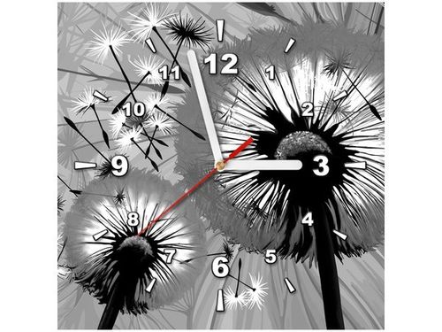 30CM 30CM ZEGAR ŚCIENNY OBRAZ DMUCHAWCE CZERNI BIELI DRUK PŁÓTNO na Arena.pl