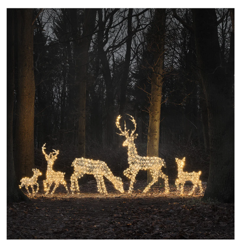 Zestaw 5 Reniferów świecących LED 3 kolory światła ozdoby świąteczne święta na Arena.pl