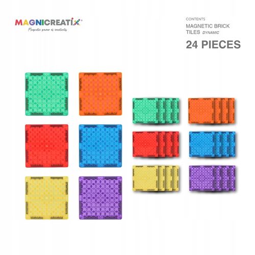 Klocki magnetyczne KOMPATYBILNE z LEGO i DUPLO CLASSIC 24 el. MAGNICREATIX na Arena.pl