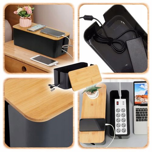 ORGANIZER NA KABLE POJEMNIK PUDEŁKO NA LISTWY KABLI PRZEWODY BOX DREWNO L na Arena.pl