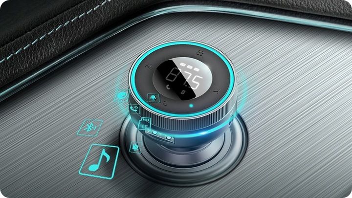 BASEUS TRANSMITER FM BLUETOOTH ŁADOWARKA SAMOCHODOWA USB 2.4A PD TF AUX zdjęcie 10