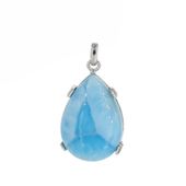 Zawieszka - larimar łza w srebrze rodowanym