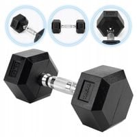 Hantel ogumowany TREXO Hex 5 kg Żeliwny ANTYPOŚLIZGOWY I SOLIDNY DO