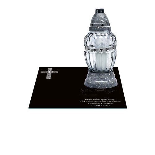 SZKLANA PODSTAWKA POD ZNICZE 30x30cm TWÓJ DOWOLNY NAPIS 16 wzorów na Arena.pl