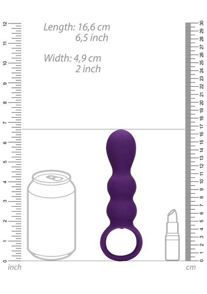 Teardrop Shaped Anal Vibrator - Clear Purple zdjęcie 10