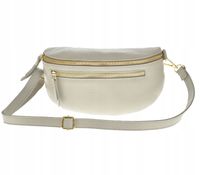 Laura Biaggi nerka listonoszka skóra naturalna jasny szary groszek TS04-505