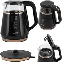 CZAJNIK ELEKTRYCZNY LUND 1100W 1L CZARNY Z REGULACJĄ TEMPERATURY 40-100°C