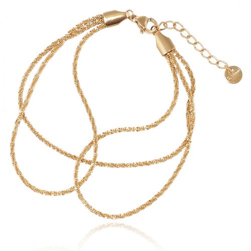 Bransoletka na rękę stal chirurgiczna pozłacana 14k złotem BST1494 na Arena.pl