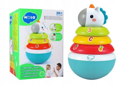 Piramidka sensoryczna wańka wstańka wieża grzechotka dla niemowląt na Arena.pl