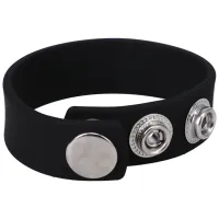 doc johnson snap collar silikonowy pierścień regulowany 3-stopniowy czarny