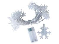 Lampki led świąteczne łańcuch na choinkę na baterie 20 led płatki śniegu