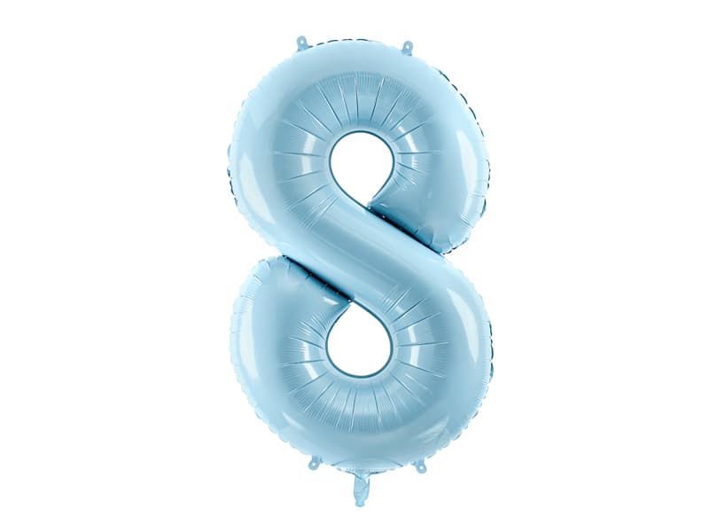 Balon foliowy cyfra 8 niebieski 86 cm zdjęcie 1