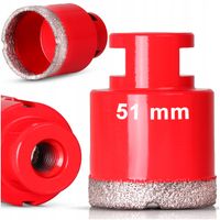WIERTŁO DO GRESU 51 mm. M14 DIAMENTOWA OTWORNICA GLAZURY PŁYTEK KORONKA M14