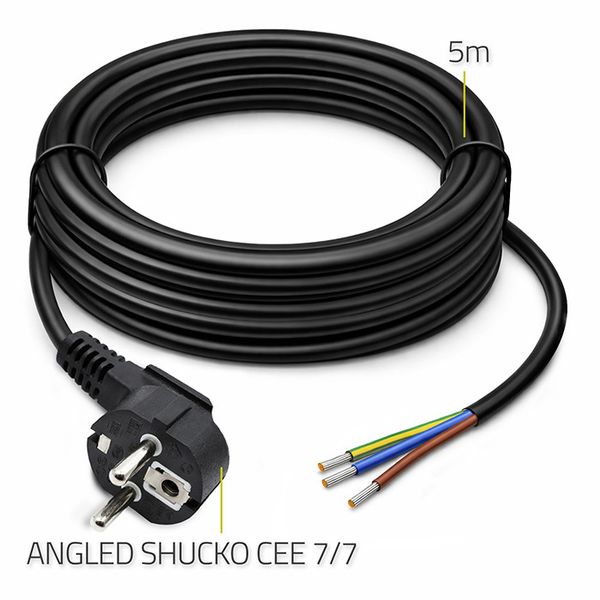 Qoltec kabel zasilający Schuko kątowy 5m zdjęcie 3