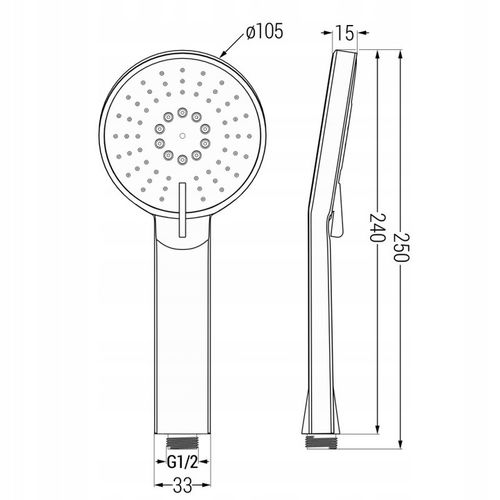 MEXEN R-40 SŁUCHAWKA PRYSZNICOWA 3-FUNKCYJNA ZŁOTA na Arena.pl