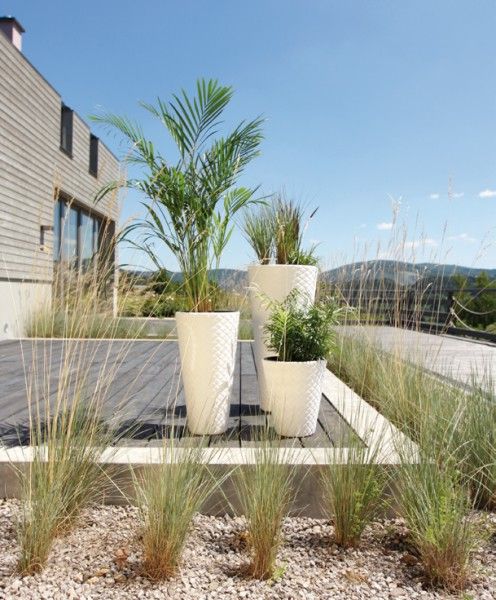 Doniczka pleciona Matuba DBMT400 z wkładem | Antracyt, Kształt Okrągły, Wymiary 39x48 cm, Kolor Antracyt, Prosperplast zdjęcie 2